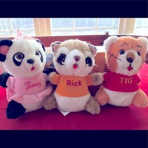 EUC Hallmark 1980’s Shirt Tales Stuffed Animals,set of 3- Pammy, Rick & Tyg